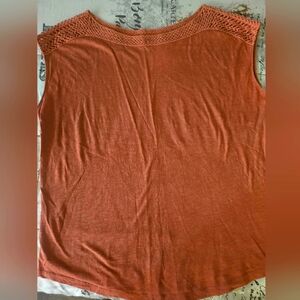 LOFT Orange and Brown Tank Top